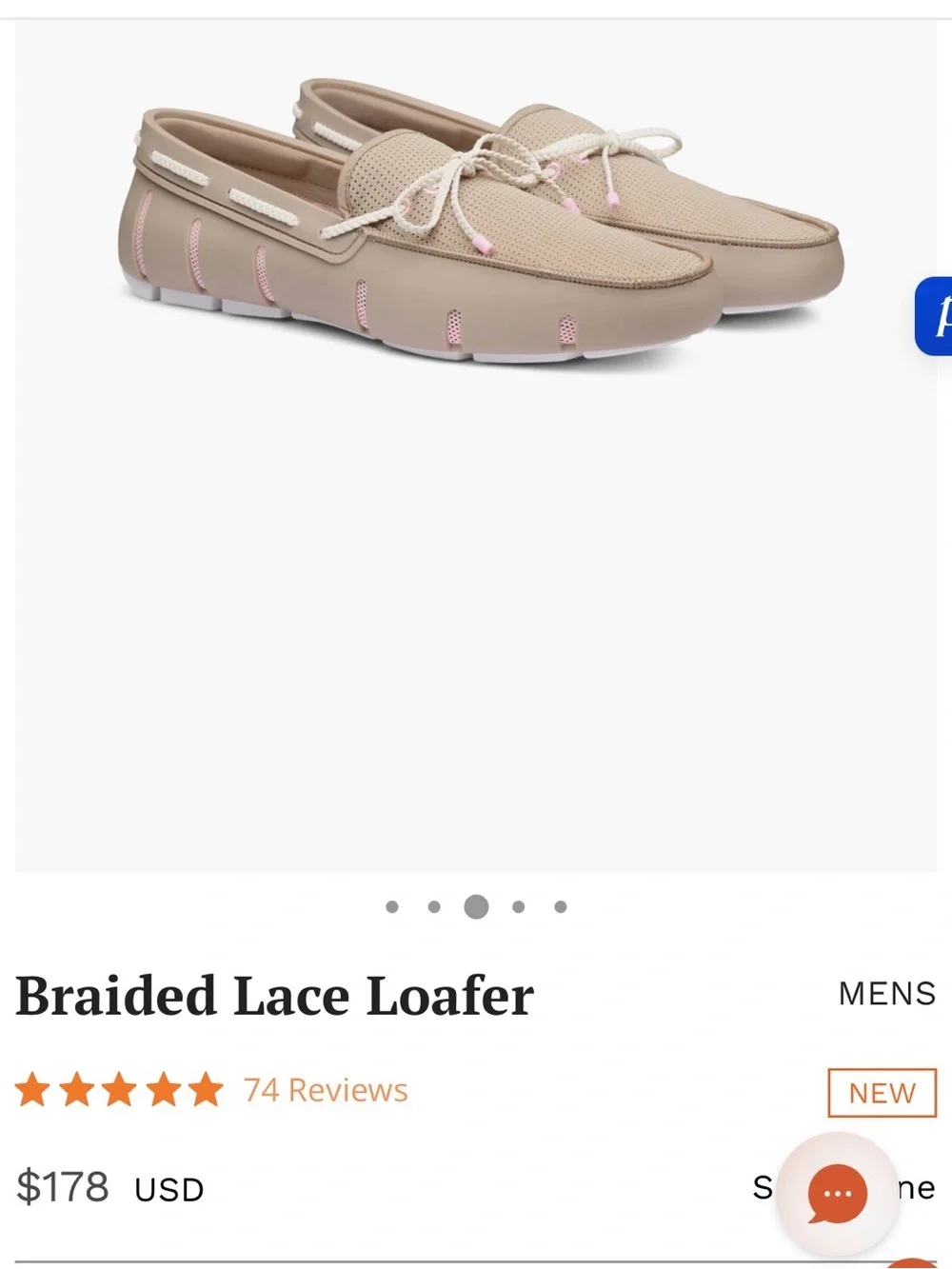 Swims Taupe Boat is Shoes with Light Pink Accents - mens